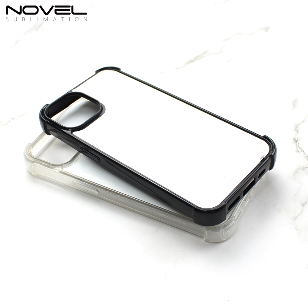 For iPhone 17, 16,15, 14, 13, 12, 11 Series Sublimation 2D TPU Case with Four Corner Anti-drop Rubber Phone Cover With Aluminum Sheet