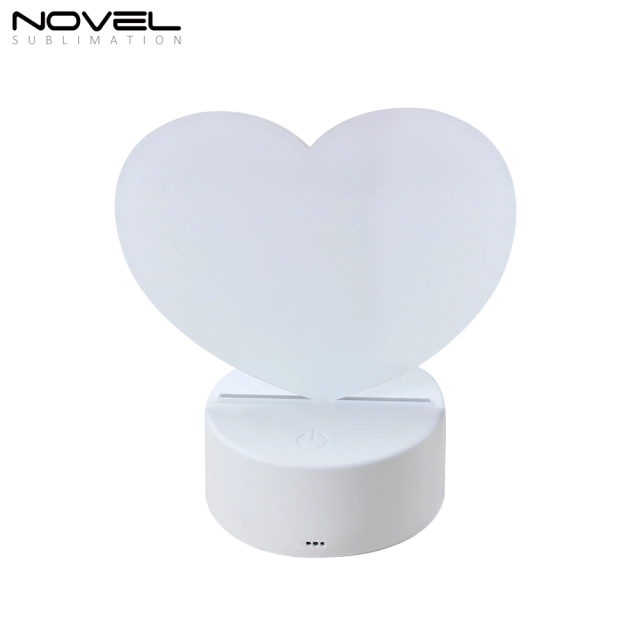 Sublimation Acrylic LED Night Light -Heart/ Round/ Square/ Rectangle