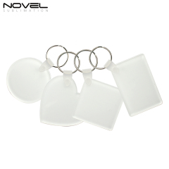 Sublimation Transparent Acrylic Keychain DIY Keyring- Heart/ Square/ Rectagle/ Round Shape Available
