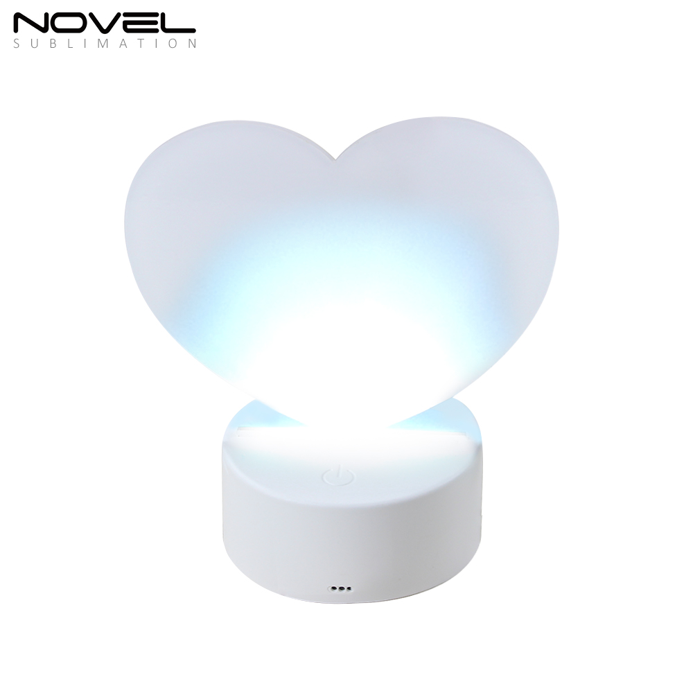 Sublimation Acrylic LED Night Light -Heart/ Round/ Square/ Rectangle Acrylic Photo Frame Acrylic Decoration