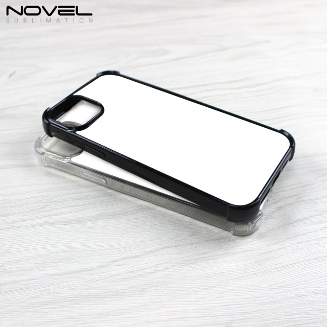 Strong Protection! For iPhone 14 Max Four Corner Anti-drop Sublimation 2D TPU Phone Case With Metal Insert