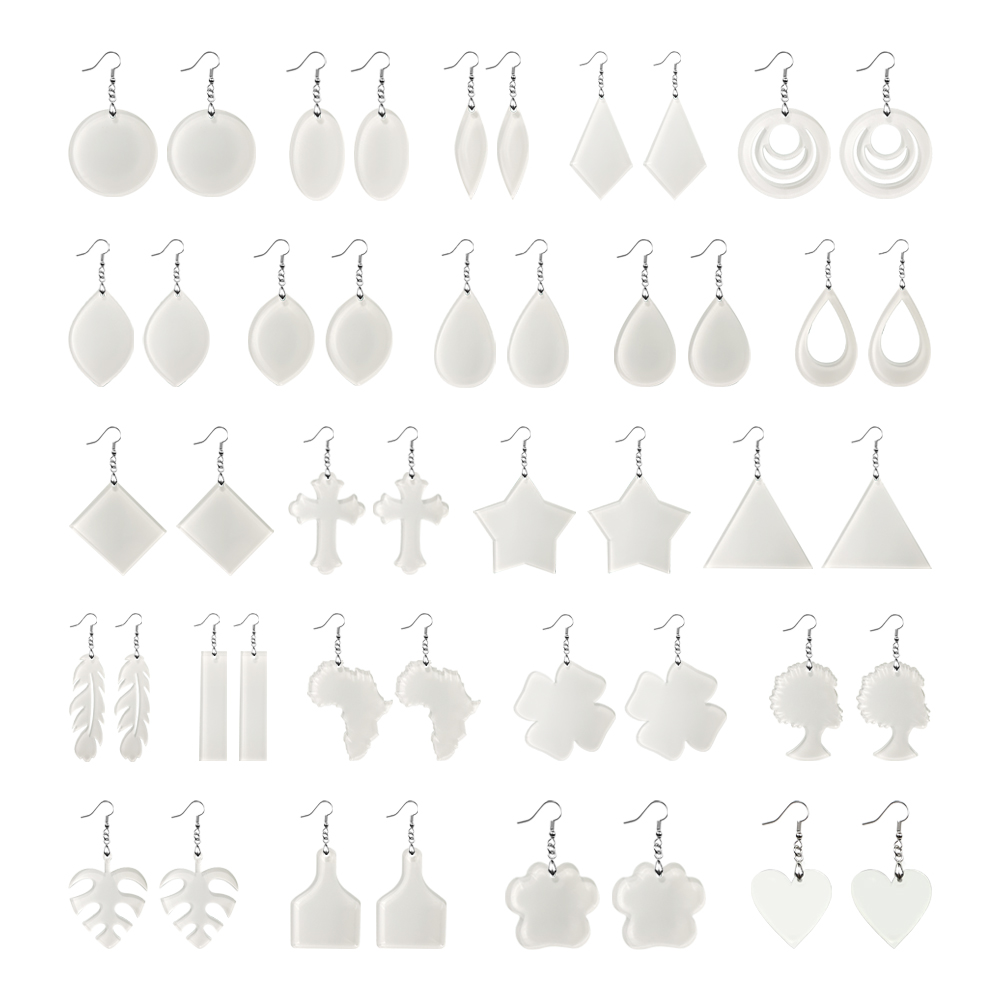 Sublimation Acrylic Earring Clear DIY Ear Rings Decoration jewelry