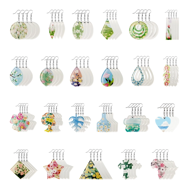 Sublimation Acrylic Earring Clear DIY Ear Rings Decoration