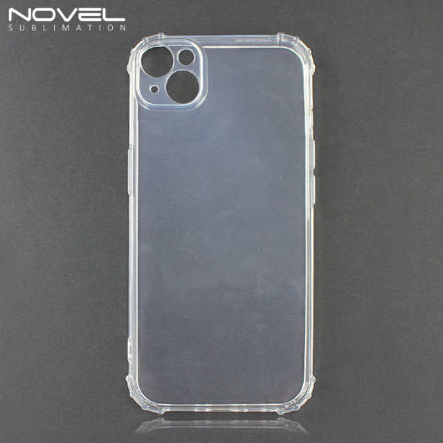 For iPhone 14 Series Military Grade Four Corner Anti-Drop Transparent Soft TPU Phone Case UV Printable