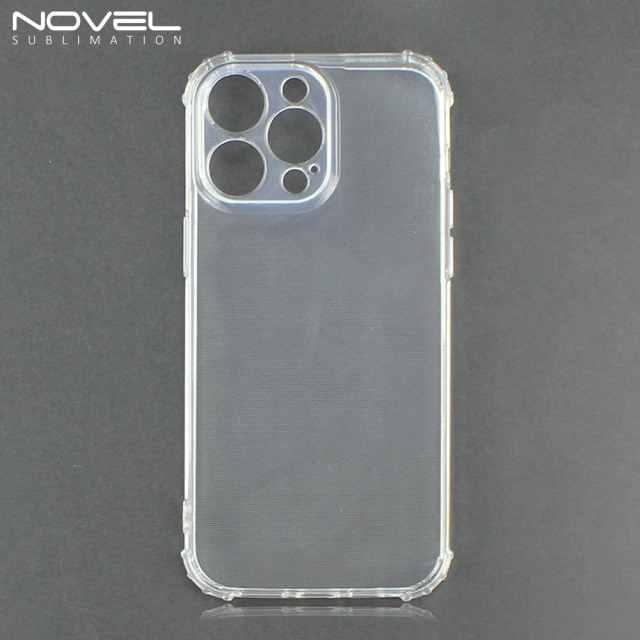 For iPhone 14 Series Military Grade Four Corner Anti-Drop Transparent Soft TPU Phone Case UV Printable