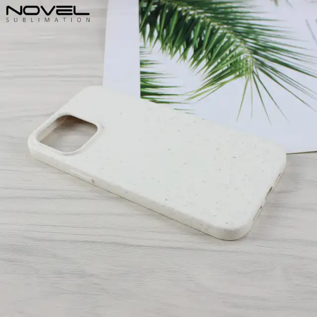 For iPhone 14 Series 13 12 11 XR X XS Max 8 7 UV Printable Biodegradable Wheat Straw Mobile Phone Cases