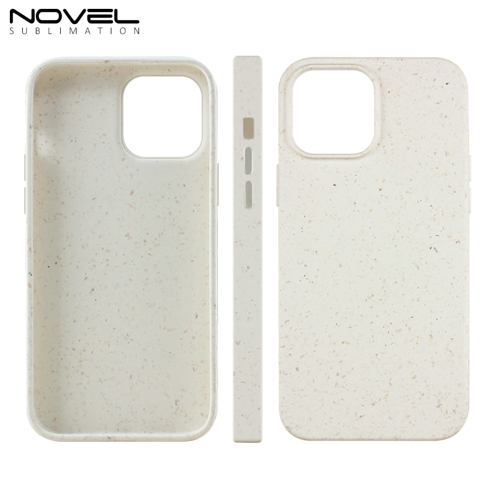 For iPhone 14 Series 13 12 11 XR X XS Max 8 7 UV Printable Biodegradable Wheat Straw Mobile Phone Cases