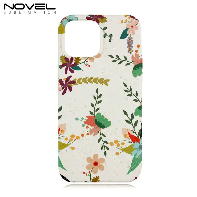 For iPhone 14 Series 13 12 11 XR X XS Max 8 7 UV Printable Biodegradable Wheat Straw Mobile Phone Cases