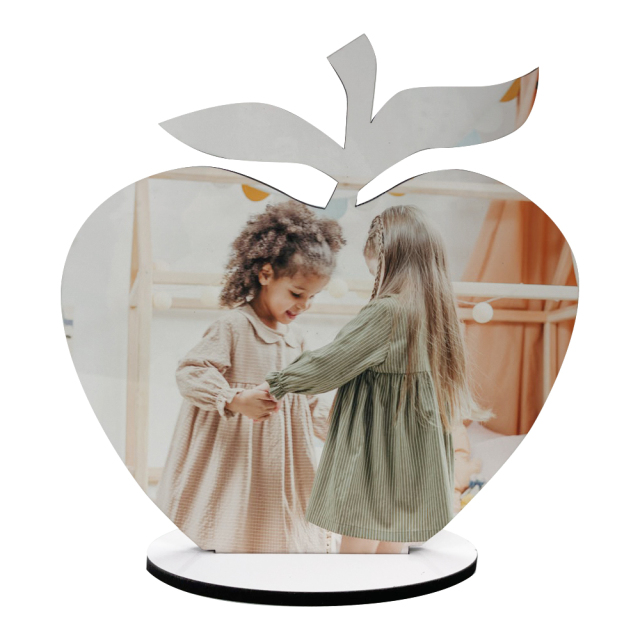 Sublimation MDF Photo Frame Apple Shape DIY Hard Wooden Photo Panel