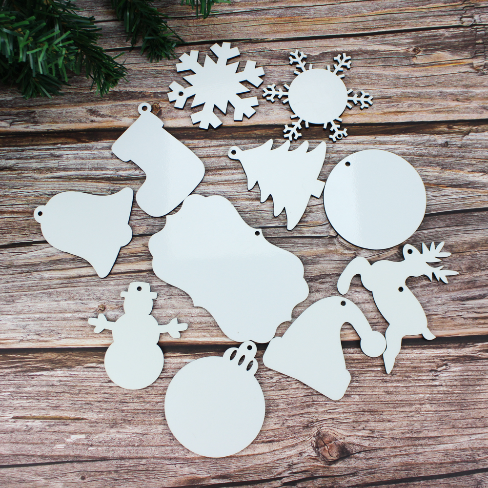 Sublimation MDF Christmas Ornament Decoration Pendant - Various Shapes Available
