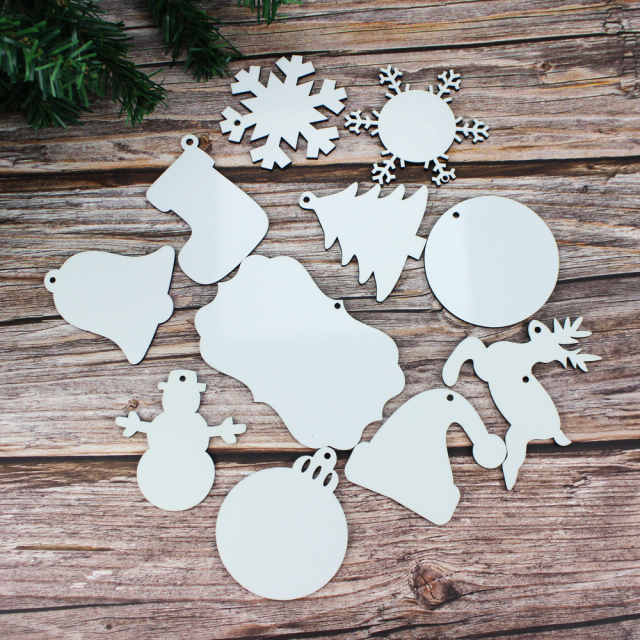 Sublimation MDF Christmas Ornament Metal Decoration Pendant- Various Shapes Available