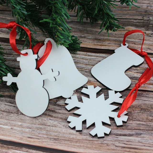 Sublimation MDF Christmas Ornament Metal Decoration Pendant- Various Shapes Available