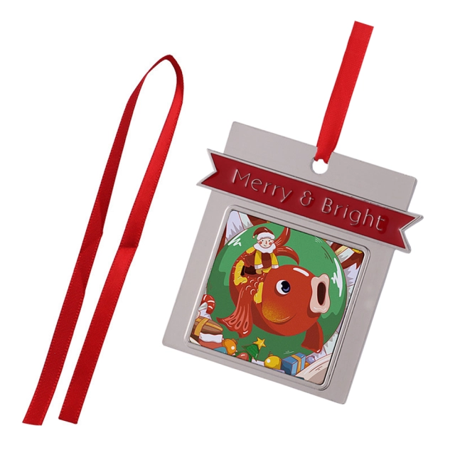 Sublimation Blank Metal Xmas Ornament Festive Decorations -Merry & Bright