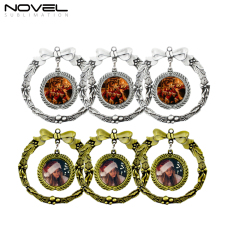 Sublimation Metal Tree Holiday Decorations Double Circle Christmas Ornament