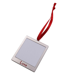 Sublimation Blank Square Metal Xmas Ornament With Metal Insert