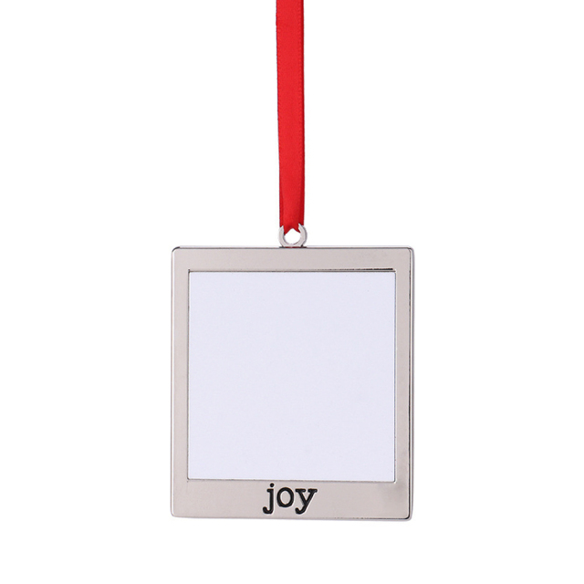 Sublimation Blank Square Metal Xmas Ornament With Metal Insert