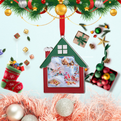 Sublimation DIY Printing Christmas Metal Xmas Ornament - House