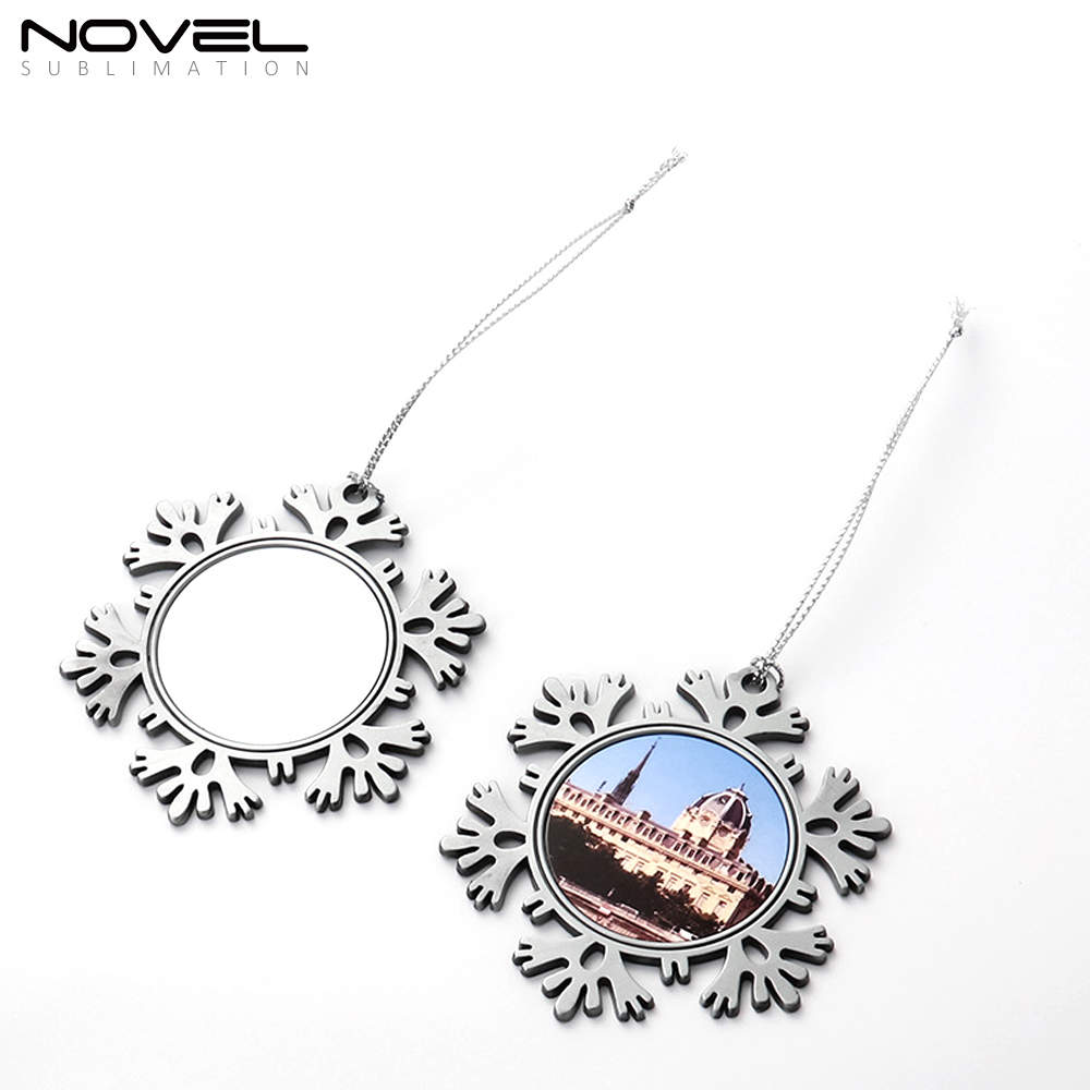 Sublimation Christmas Pendant One-sided Printing Xmas Snowflake Ornament