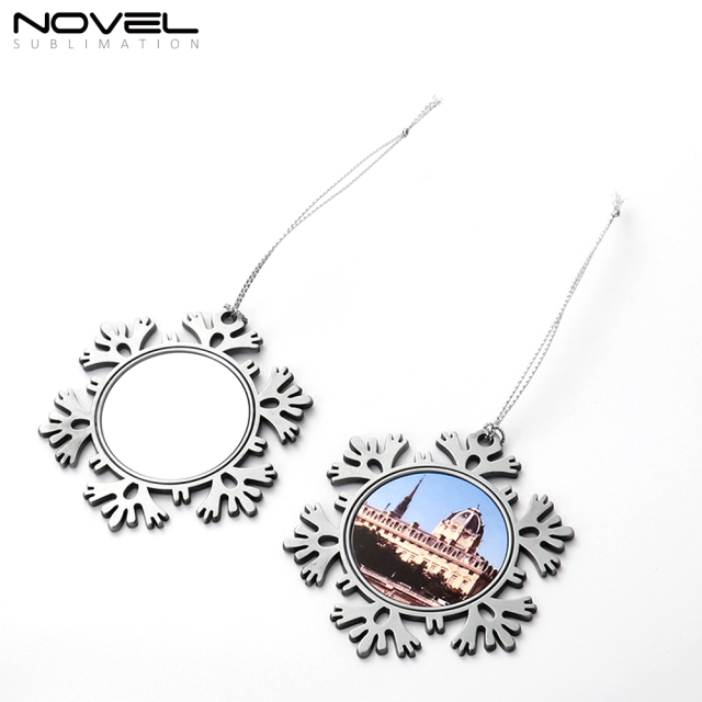 Sublimation Christmas Pendant One-sided Printing Xmas Snowflake Ornament