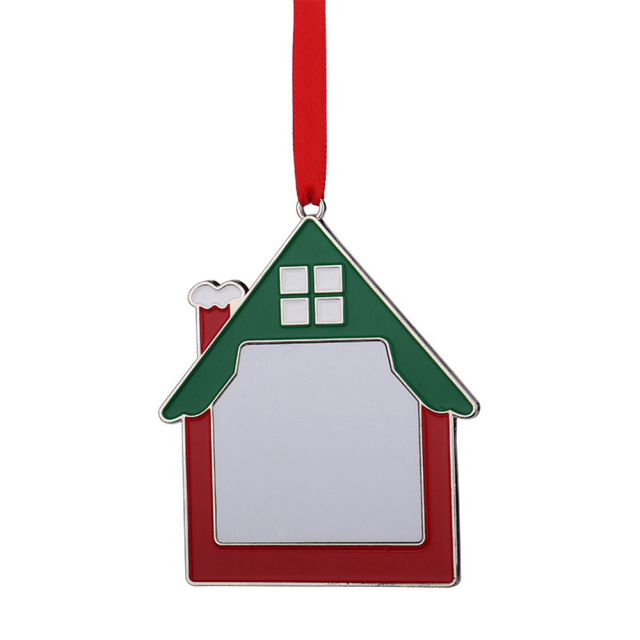 Sublimation DIY Printing Christmas Metal Xmas Ornament - House