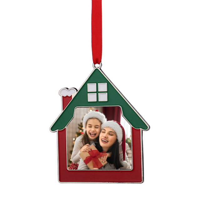 Sublimation DIY Printing Christmas Metal Xmas Ornament - House