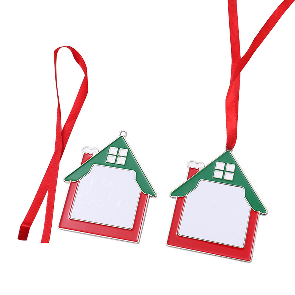 Sublimation DIY Printing Christmas Metal Xmas Ornament - House