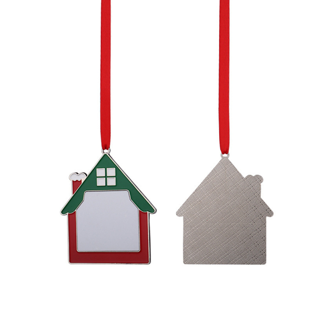 Sublimation DIY Printing Christmas Metal Xmas Ornament - House