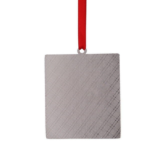 Sublimation Blank Square Metal Xmas Ornament With Metal Insert