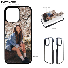Sublimation 2D PC Phone Case For iPhone 14 Pro Max With Metal Insert For Heat Transfer Printing