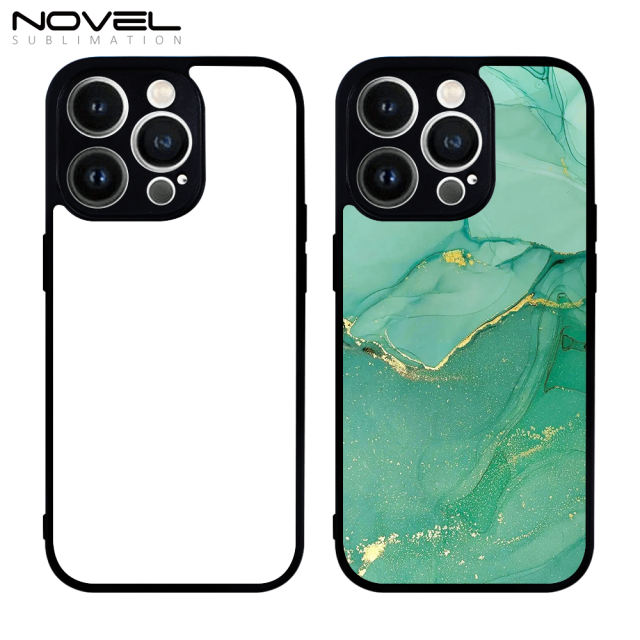 For iPhone 14 13 12 11 Series Sublimation  2D TPU Case with Four Corner Anti-drop Rubber Phone Cover With Aluminum Sheet