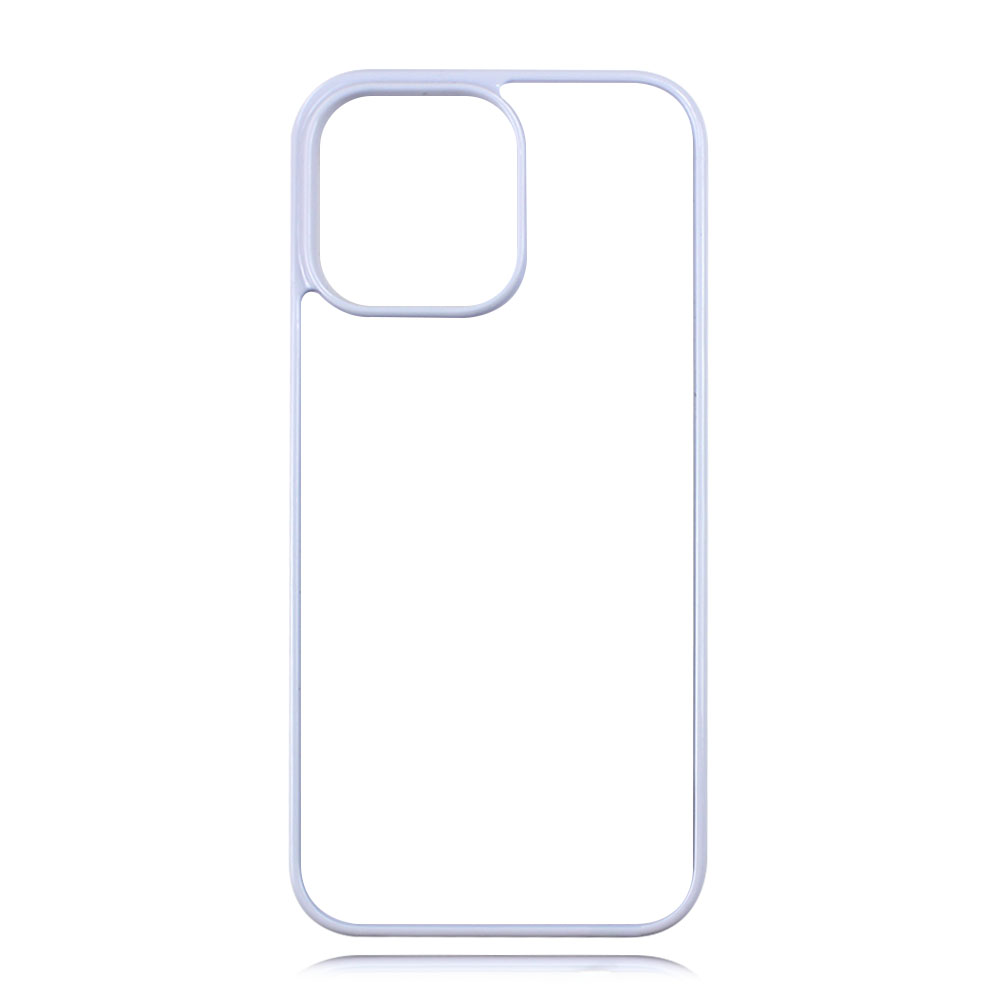Sublimation 2D PC Phone Case For iPhone 14 Pro Max With Metal Insert For Heat Transfer Printing
