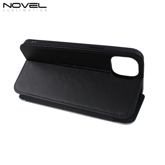 For iPhone 14 Max Sublimation PU Leather Wallet Phone Case Cove