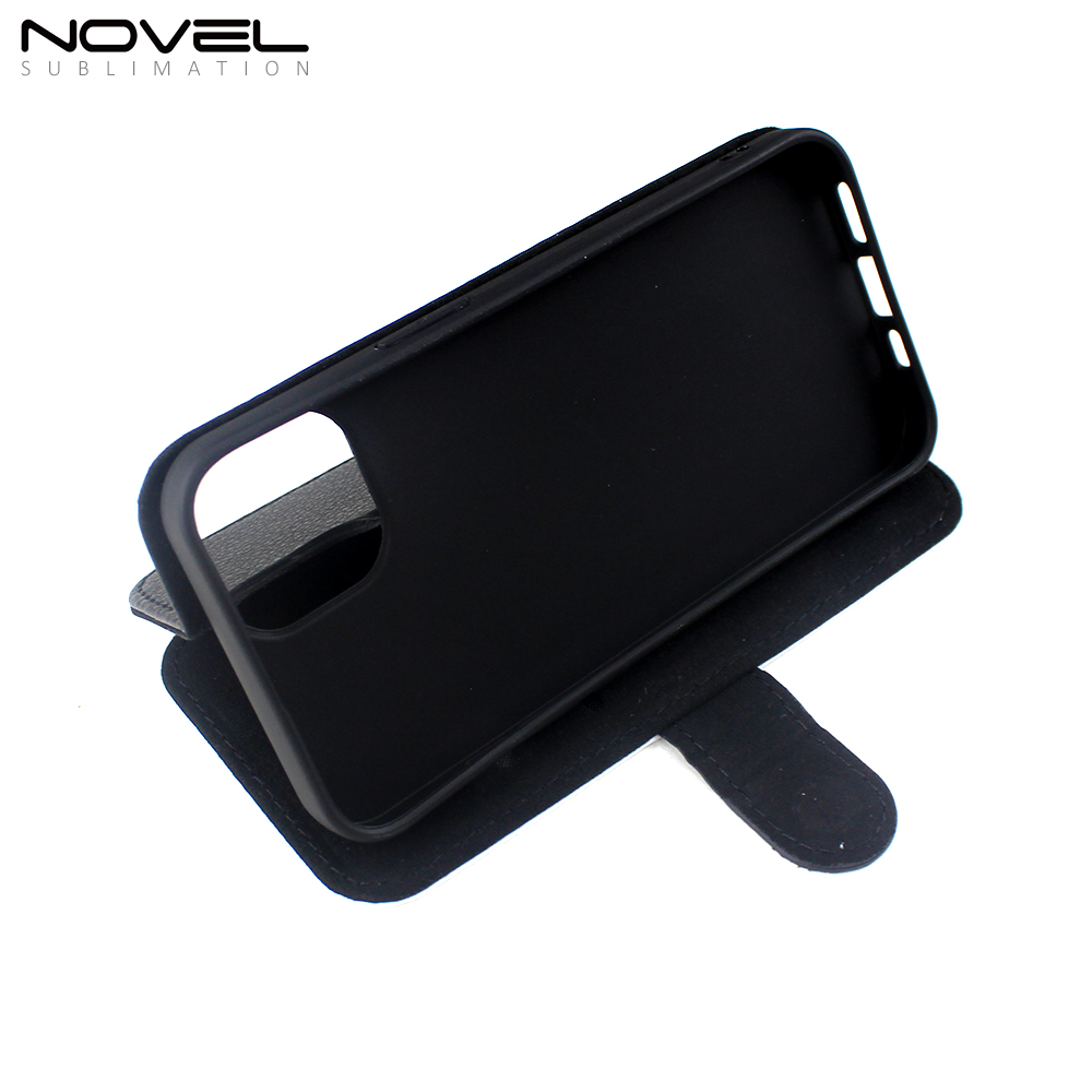 Sublimation PU Leather Wallets Phone Case for iPhone 14 Series TPU Inside