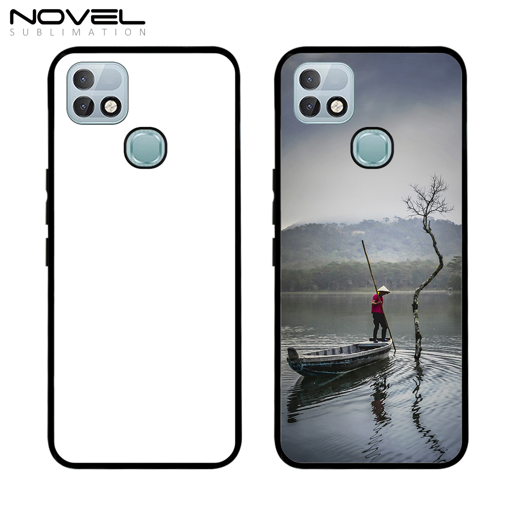 Smooth Sides!!！For Infinix Hot 10i/ Hot 10s/ Hot 10play Sublimation Soft Rubber Sides 2D TPU Silicone Phone Case With Metal Insert