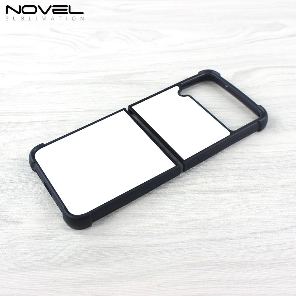 For Samsung Galaxy Z Flip 4 Sublimation Four Corner Anti-Drop 2D TPU Phone Case DIY Phone Shell With Aluminum Insert