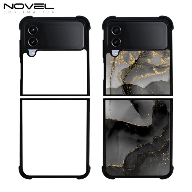 For Samsung Galaxy Z Flip 4 Sublimation Four Corner Anti-Drop 2D TPU Phone Case DIY Phone Shell With Aluminum Insert