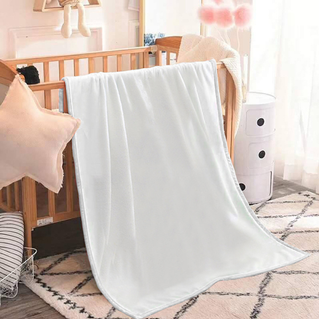 Sublimation Single Layer Pure White Blank Flannel Baby Blanket