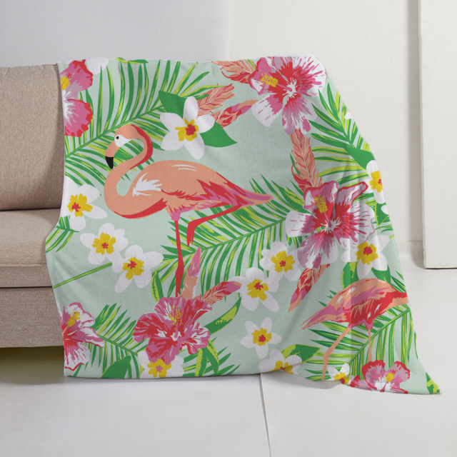 Sublimation White/ Lace Trim Flannel Blanket Home Sofa Portable Soft Blanket