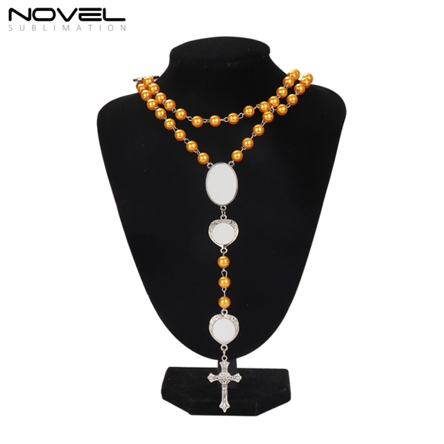 Sublimation Colored Rosary With1 Oval Charm+6 Heart Charms