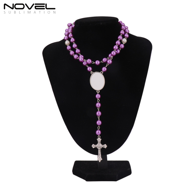 Sublimation Colored Rosary With 1 Oval Charm