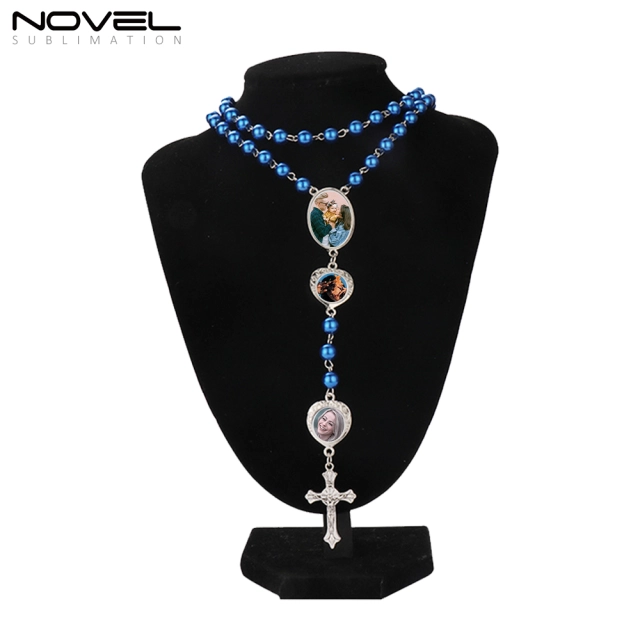 Sublimation Colored Rosary With1 Oval Charm+6 Heart Charms