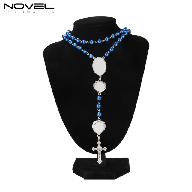 Sublimation Colored Rosary With1 Oval Charm+6 Heart Charms