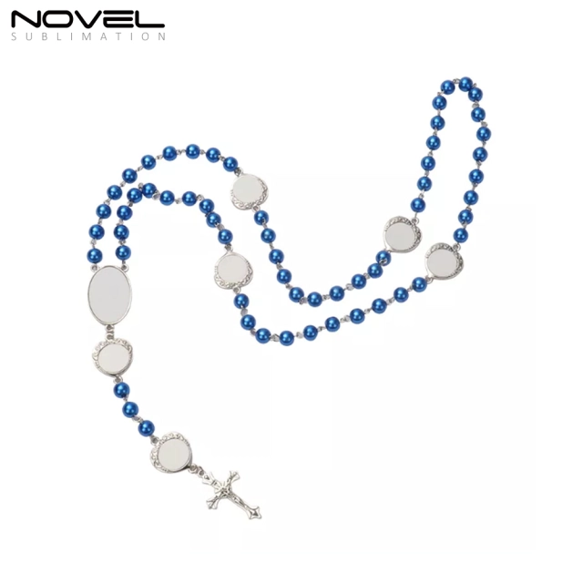 Sublimation Colored Rosary With1 Oval Charm+6 Heart Charms