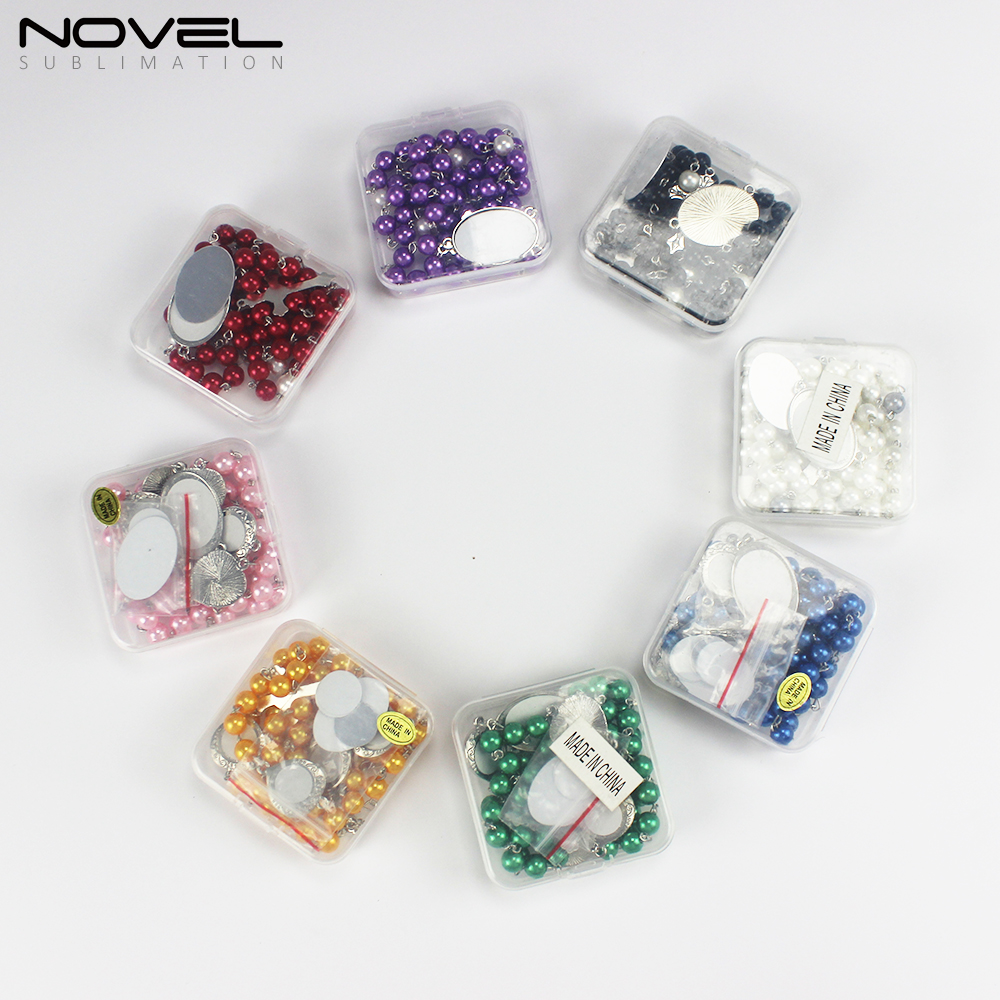 Sublimation Colored Rosary With 1 Oval Charm