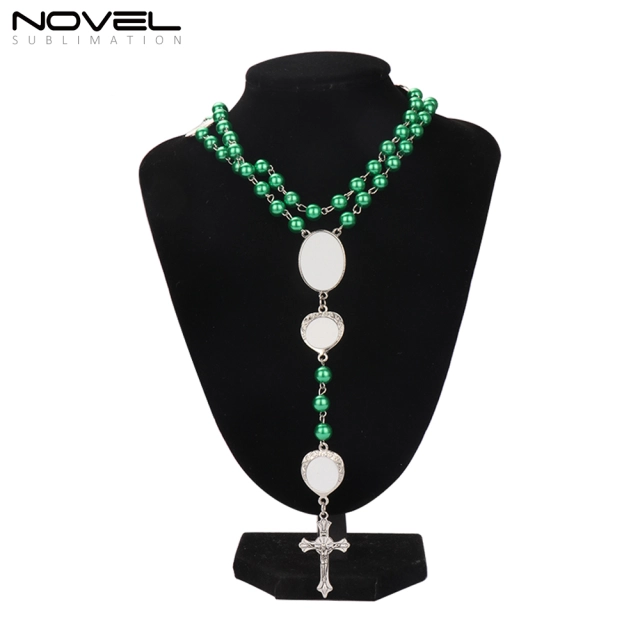 Sublimation Colored Rosary With1 Oval Charm+6 Heart Charms