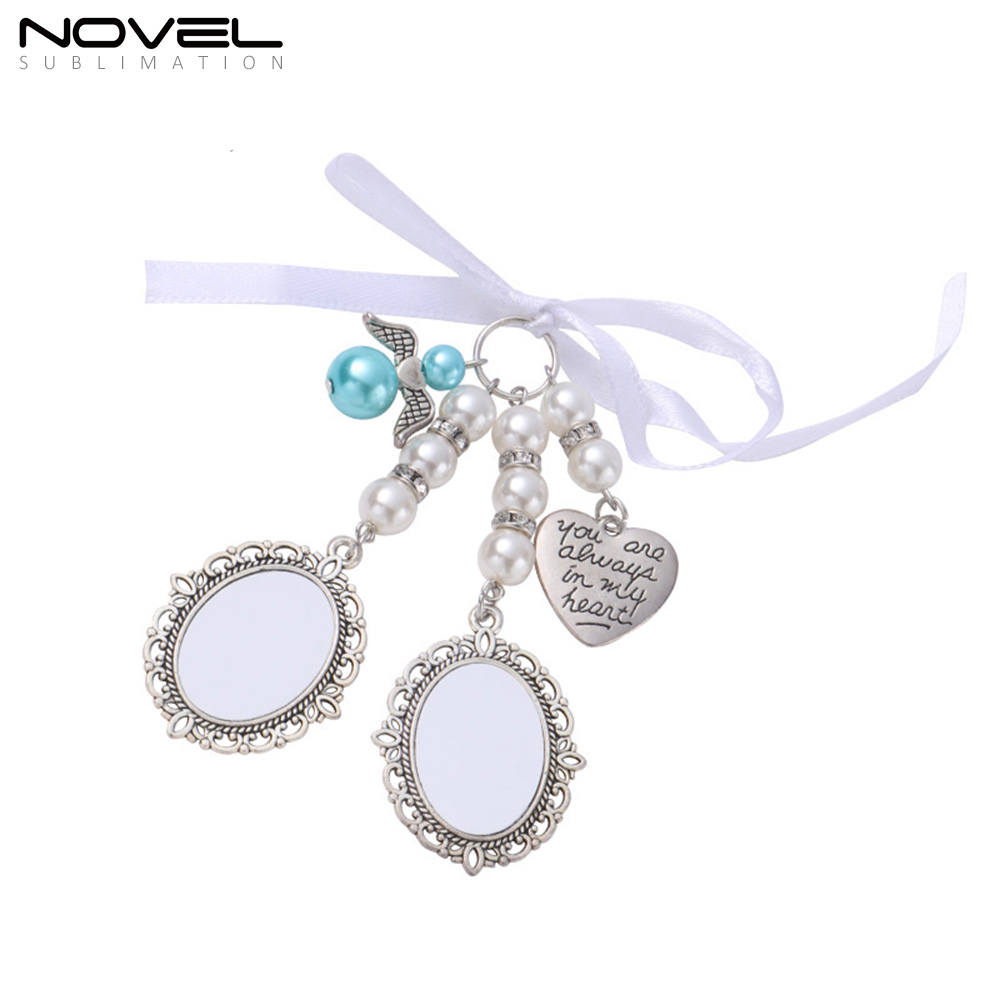 Elaborate Sublimation Wedding Bouquet Charm With Metal Insert For DIY Printing