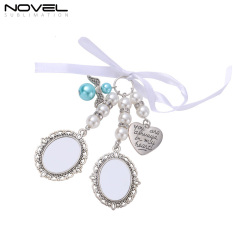 Elaborate Sublimation Wedding Bouquet Charm With Metal Insert For DIY Printing
