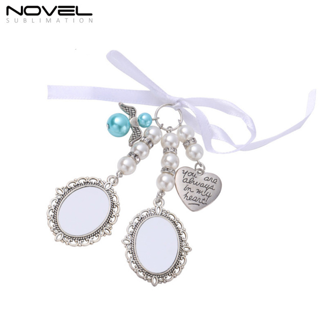 Elaborate Sublimation Wedding Bouquet Charm With Metal Insert For DIY Printing