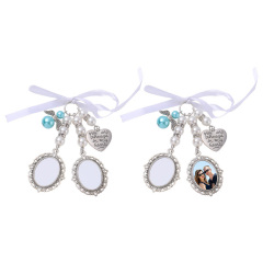 Elaborate Sublimation Wedding Bouquet Charm With Metal Insert For DIY Printing