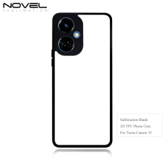 Smooth Sides!!! For Tecno Camon Series Camon 19/18/17/16/12 Sublimation 2D TPU Phone Case Soft Silicone Blank Phone Cover With Aluminum Insert